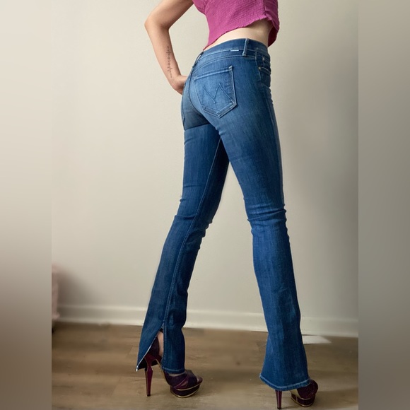 AUTHENTIC MOTHER JEANS THE SLIT RASCAL IN BLUE DENIM - Picture 3 of 16